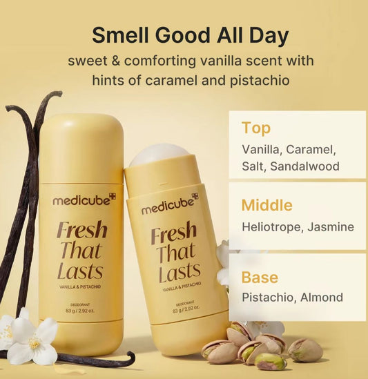 Deodorant Vanilla & Pistachio Fresh That Lasts | 24 Hour Odor Control, No Aluminum